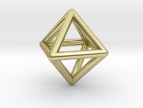 Octahedron Triangular Pyramid Pendant in 18k Gold Plated Brass