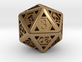Icosahedron D20 in Natural Brass