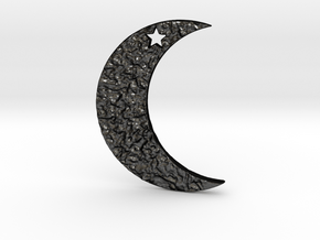 Crescent Moon Pendant in Matte Black Steel