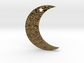 Crescent Moon Pendant in Polished Bronze