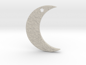 Crescent Moon Pendant in Natural Sandstone