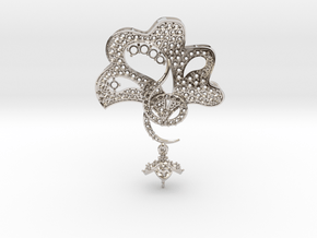 Pendant with three parts PS001000010 in Rhodium Plated Brass