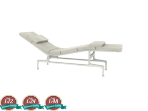 Miniature Eames Chaise - Charles & Ray Eames in White Natural Versatile Plastic: 1:24