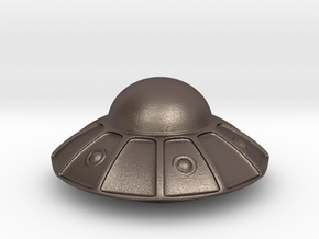 flying saucer (3cm) in Polished Bronzed Silver Steel: Extra Small