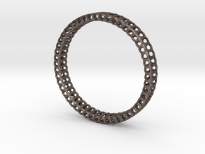 Architectural Cockring in Polished Bronzed Silver Steel: Extra Small