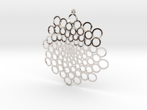 Spiral Bubbles Pendant in Rhodium Plated Brass