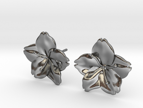 Sakura Stud Earrings in Polished Silver