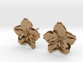 Sakura Stud Earrings in Polished Brass