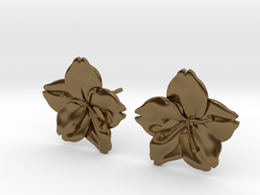 Sakura Stud Earrings in Polished Bronze