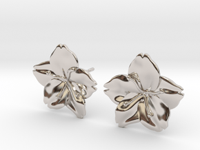 Sakura Stud Earrings in Rhodium Plated Brass
