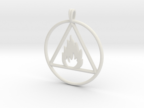 Ignis Alchemy symbol Fire Element Jewelry Pendant in White Natural Versatile Plastic