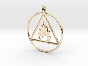 Ignis Alchemy symbol Fire Element Jewelry Pendant in 14K Yellow Gold