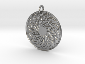 Radial Pendant in Natural Silver