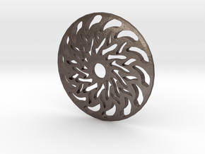 Drop Spindle Whorl--Braided in Polished Bronzed Silver Steel