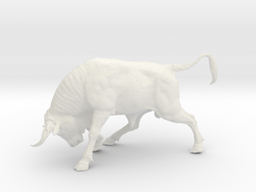 Printle Animal Bull - 1/24 in White Natural Versatile Plastic
