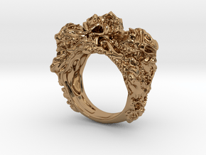 Skull Biker ring RS005000001 in Polished Brass: 6 / 51.5