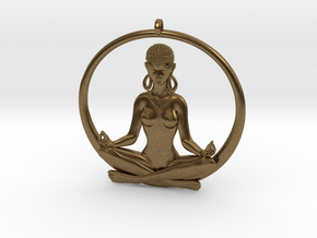 Sukhasana Yogini Pendant 6.5cm in Natural Bronze