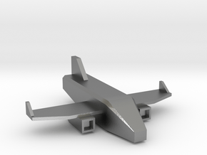 Low Poly 3D Airplane in Natural Silver: Medium