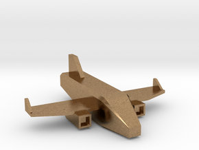 Low Poly 3D Airplane in Natural Brass: Medium