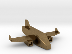 Low Poly 3D Airplane in Natural Bronze: Medium