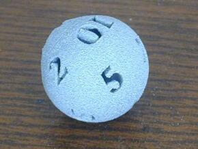 Round 12-sided die in White Natural Versatile Plastic