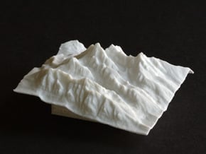 3'' Grand Tetons Terrain Model, Wyoming, USA in White Natural Versatile Plastic