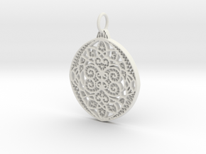 Christmas Holdiday Lace Ornament Pendant Charm in White Natural Versatile Plastic