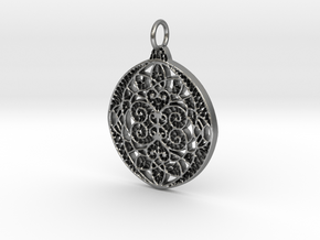 Christmas Holdiday Lace Ornament Pendant Charm in Natural Silver