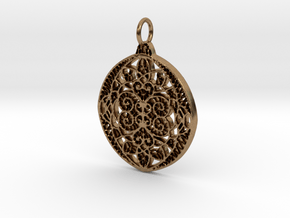 Christmas Holdiday Lace Ornament Pendant Charm in Natural Brass