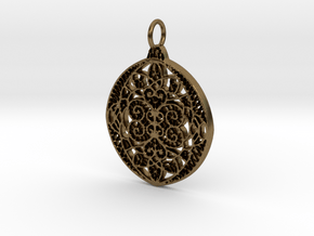 Christmas Holdiday Lace Ornament Pendant Charm in Natural Bronze