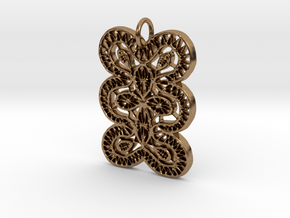 Lace Ornament Pendant Charm in Natural Brass