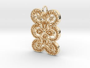 Lace Ornament Pendant Charm in 14K Yellow Gold