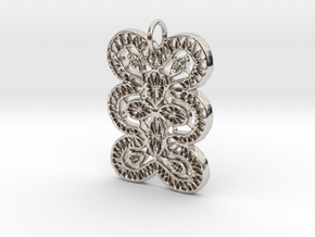 Lace Ornament Pendant Charm in Platinum