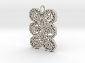 Lace Ornament Pendant Charm in Natural Sandstone