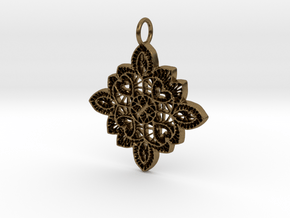 Lace Ornament Pendant Charm in Natural Bronze