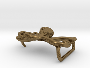 Octopus Belt Buckle in Natural Bronze