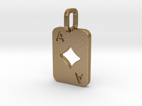 Ace of Diamonds Card in Polished Gold Steel
