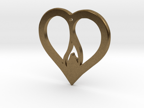 The Flame Heart (precious metal pendant) in Natural Bronze