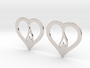 The Flame Hearts (precious metal earrings) in Platinum