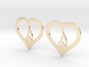 The Flame Hearts (precious metal earrings) in 14k Gold Plated Brass