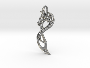 Norse Dragon Pendant (precious metals) in Natural Silver