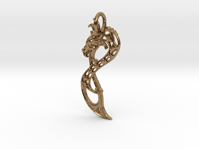 Norse Dragon Pendant (precious metals) in Natural Brass
