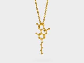 THC Molecule Necklace in 18k Gold Plated Brass