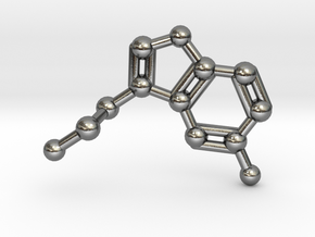 Serotonin Molecule Necklace in Polished Silver