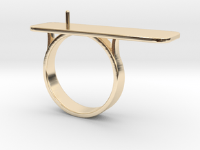 Anniversary ring with Pearl - RS000100091 in 14k Gold Plated Brass: 4 / 46.5