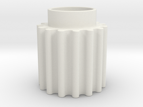 Round Tooth Gear in White Natural Versatile Plastic