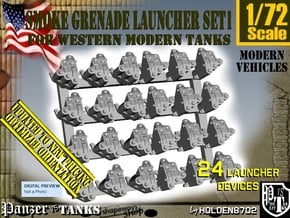 1-72 Smoke Grenade Tank Launcher Set1 in Smooth Fine Detail Plastic