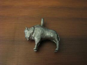 Bison Pendant in Polished Bronzed Silver Steel