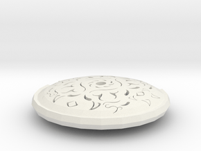 Hollow Rune Medallion in White Natural Versatile Plastic