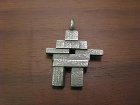 Inukshuk Pendant in Polished Bronzed Silver Steel